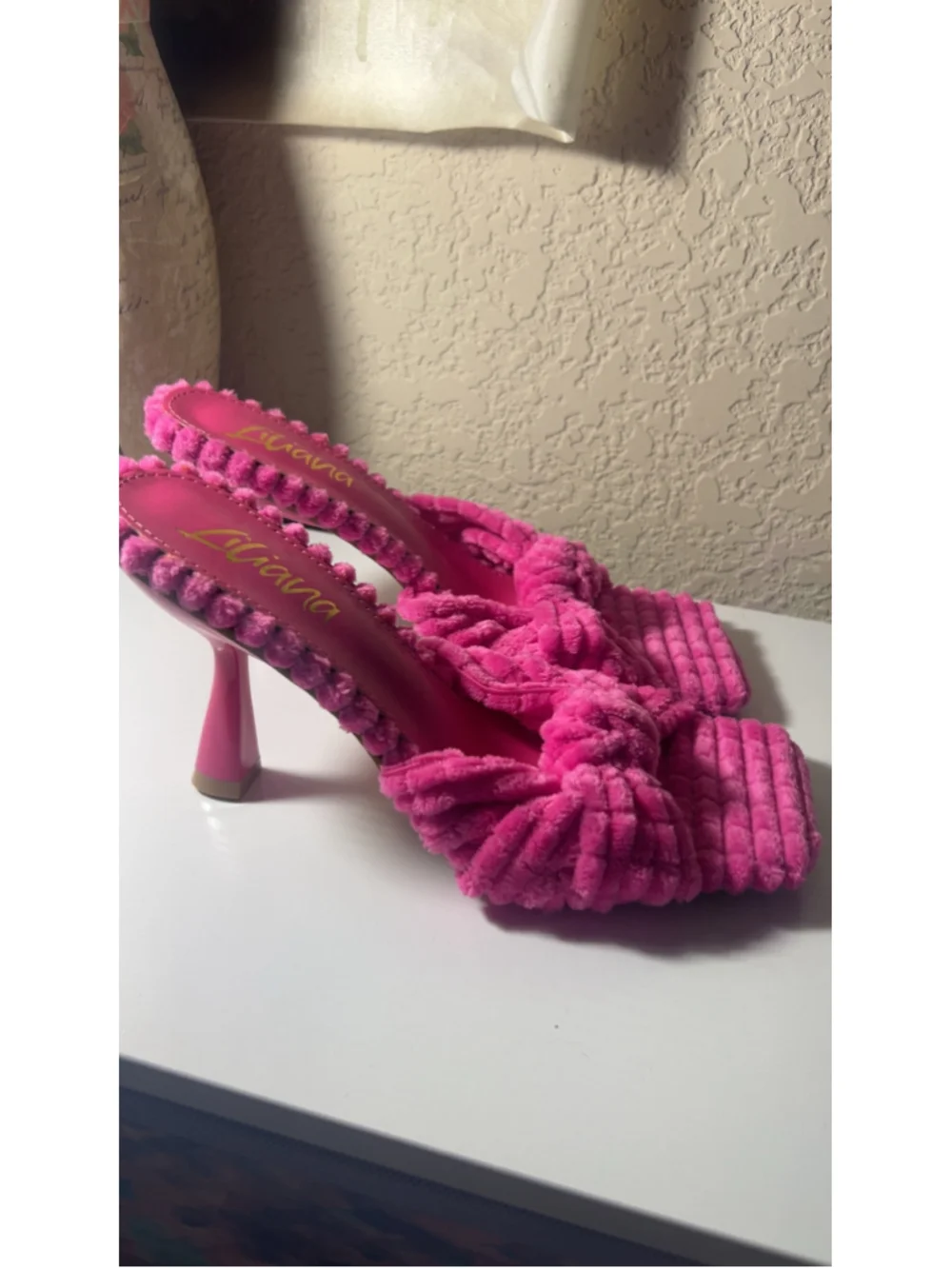 Women's Liliana Pink Heeled Mules Size 7.5